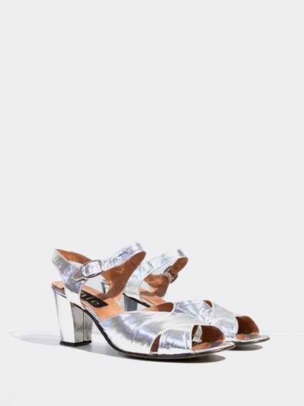60s Chic Silver Sandals